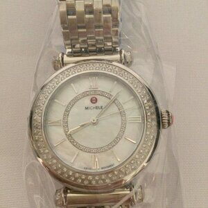 NEW Michele Womens Diamond Watch Bracelet Mother of Pearl Model# MWW16E000008